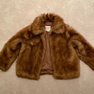Abercrombie & Fitch Brown Fur Coat